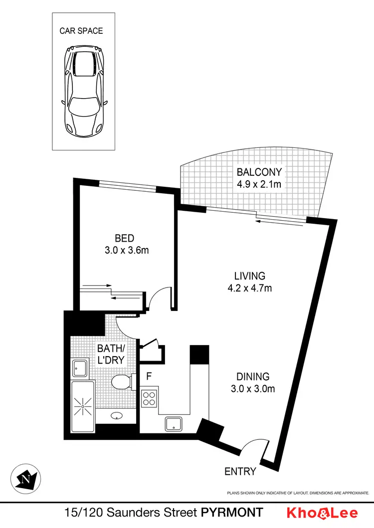 Floorplan of Homely apartment listing, 15/120 Saunders Street, Pyrmont NSW 2009