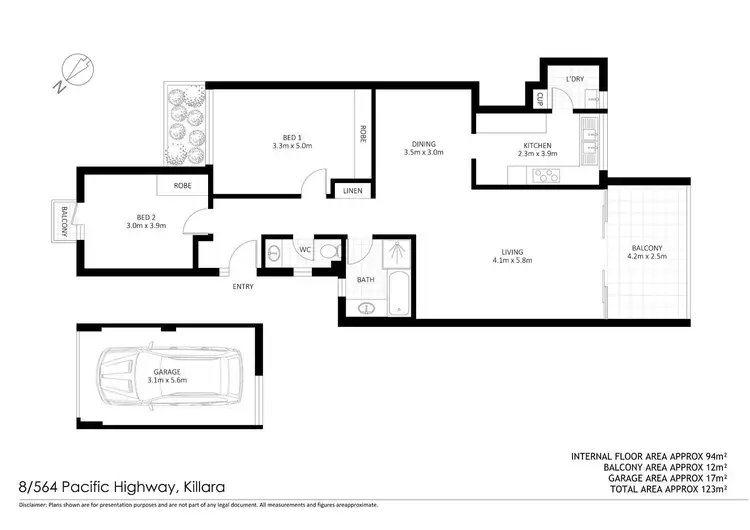 Floorplan of Homely unit listing, 8/564 Pacific Highway, Killara NSW 2071
