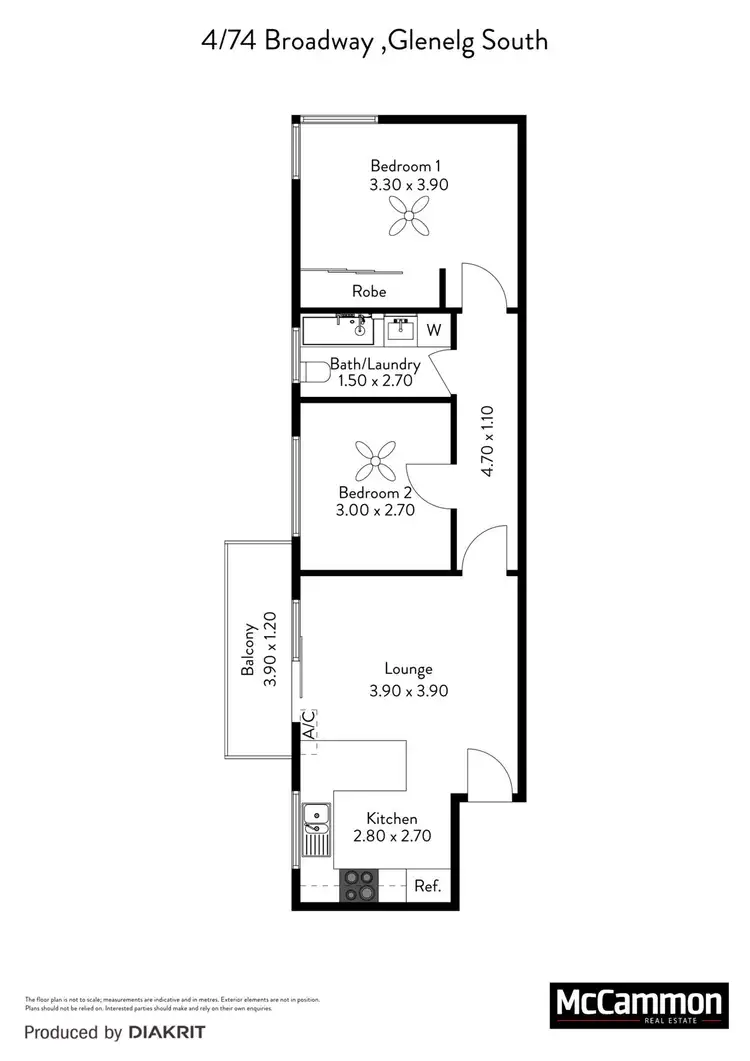 Floorplan of Homely unit listing, 4/74 Broadway, Glenelg South SA 5045
