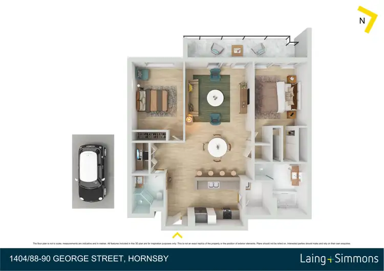 Floorplan of Homely unit listing, 1404/88-90 George Street, Hornsby NSW 2077
