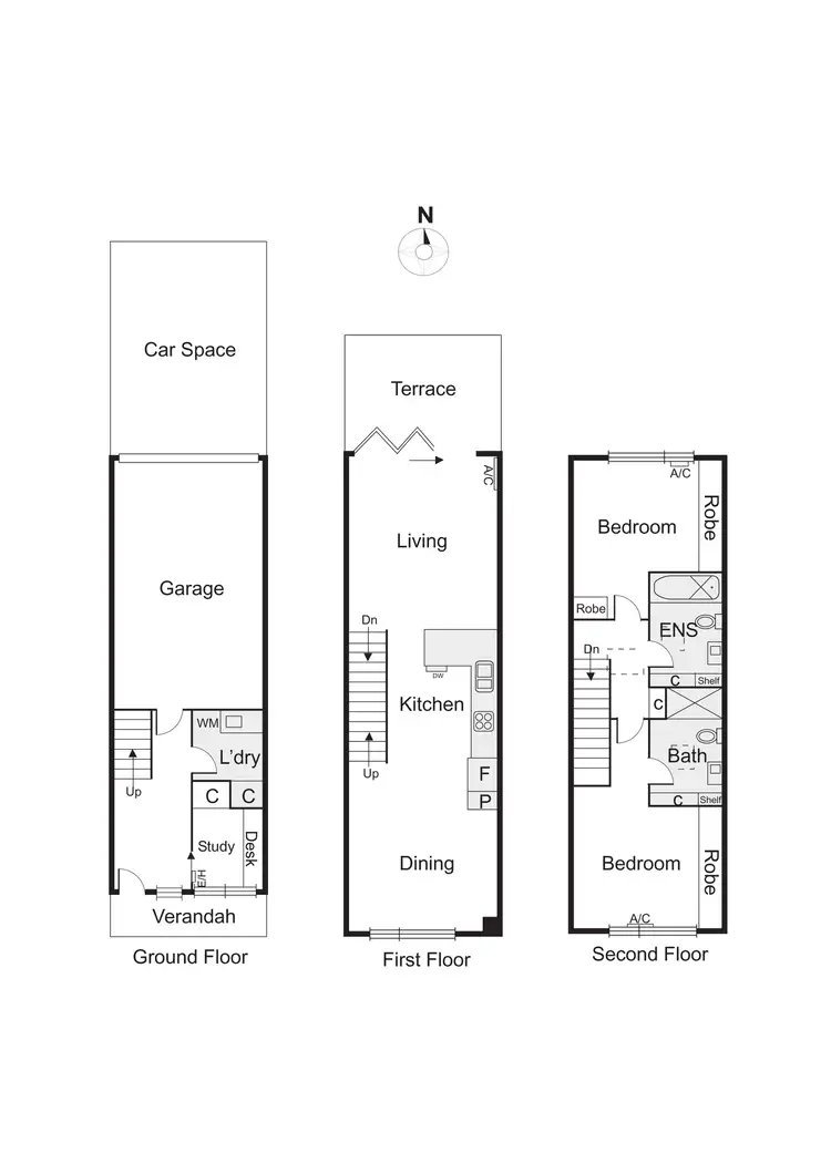 Floorplan of Homely townhouse listing, 34/149 Male Street, Brighton VIC 3186