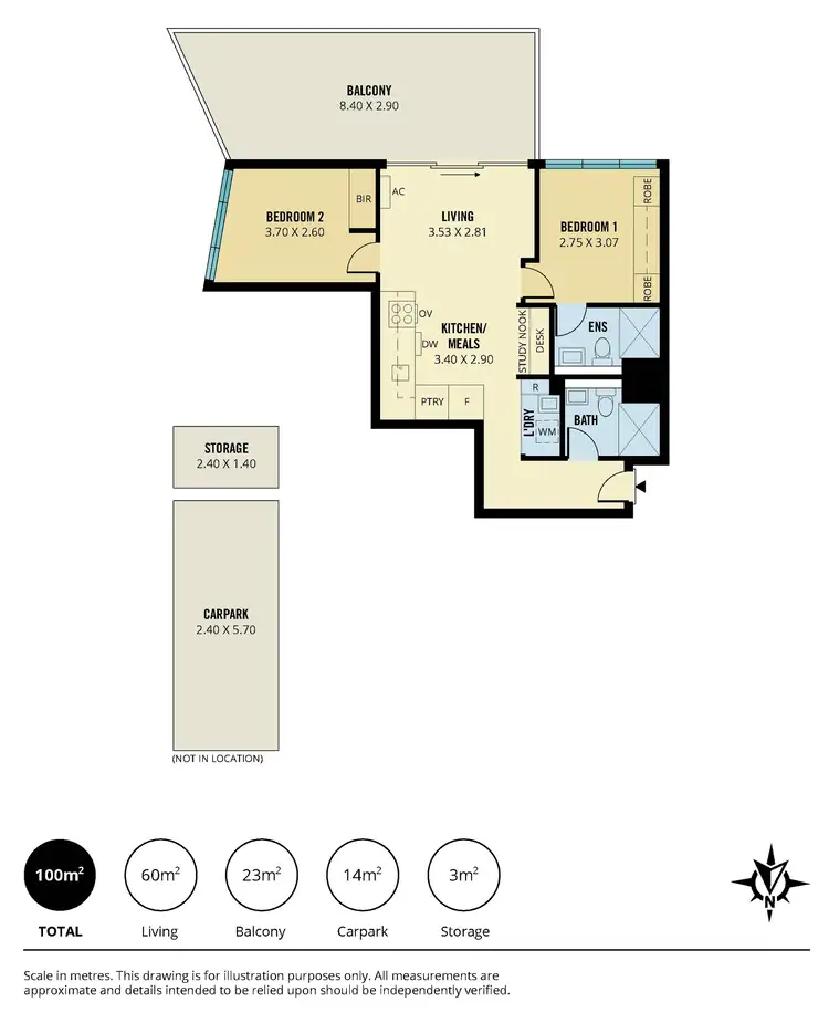 Floorplan of Homely apartment listing, 1709/15 Austin Street, Adelaide SA 5000