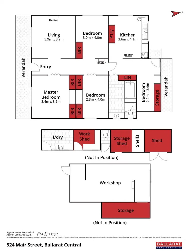 Floorplan of Homely house listing, 524 Mair Street, Ballarat Central VIC 3350