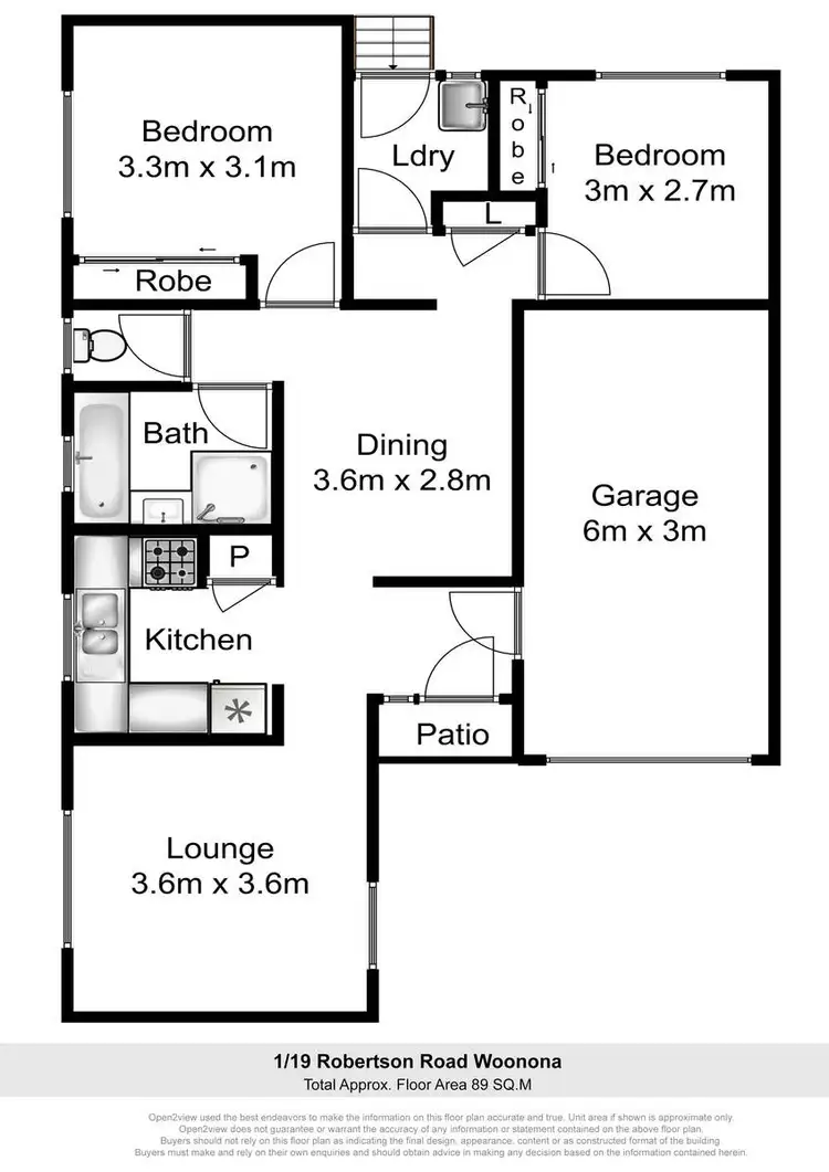 Floorplan of Homely villa listing, 1/19 Robertson Road, Woonona NSW 2517