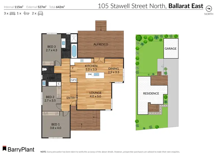 Floorplan of Homely house listing, 105 Stawell Street North, Ballarat East VIC 3350