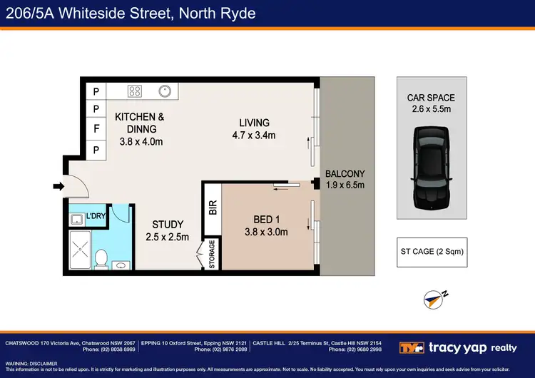 Floorplan of Homely apartment listing, 206/5A Whiteside Street, North Ryde NSW 2113