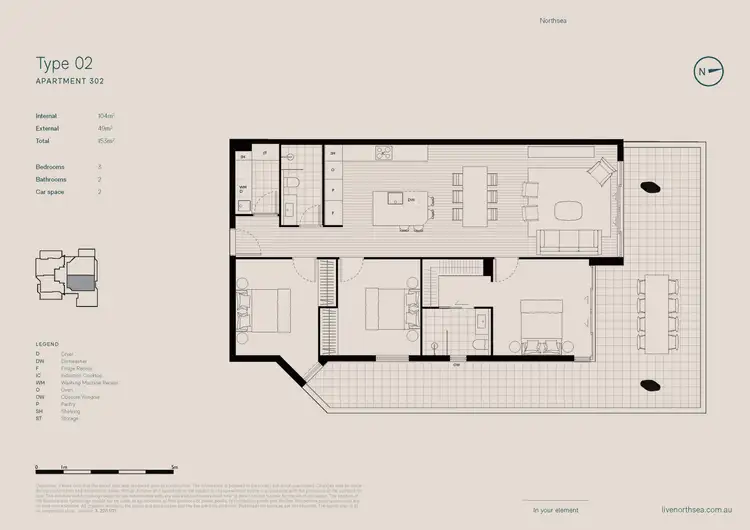 Floorplan of Homely apartment listing, Level 3/302/15-19 Crown Street, Wollongong NSW 2500