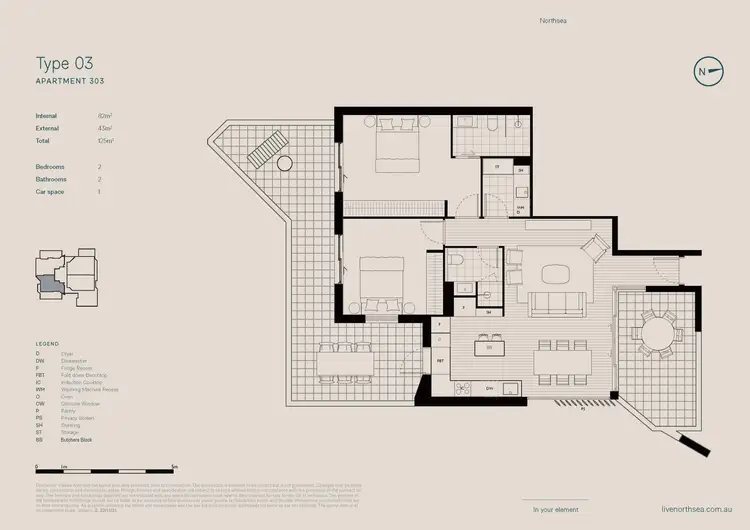 Floorplan of Homely apartment listing, Level 3/303/15-19 Crown Street, Wollongong NSW 2500