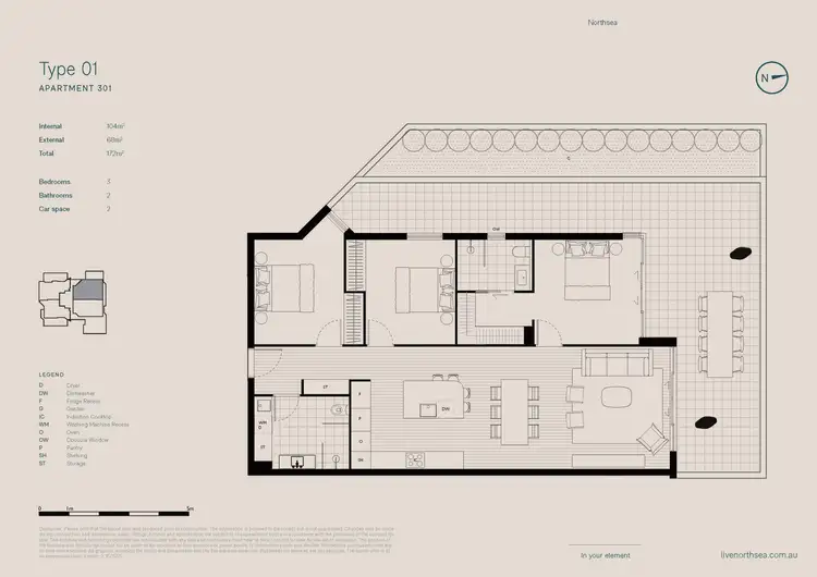Floorplan of Homely apartment listing, Level 3/301/15-19 Crown Street, Wollongong NSW 2500