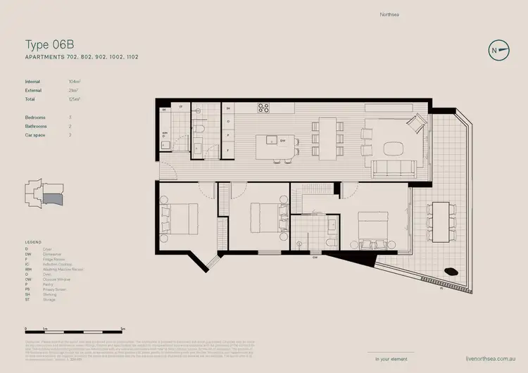 Floorplan of Homely apartment listing, Level 7/702/15-19 Crown Street, Wollongong NSW 2500