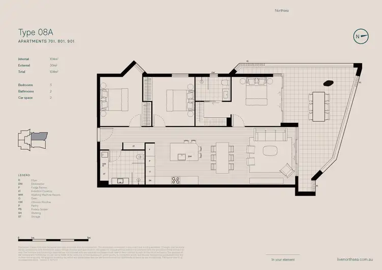 Floorplan of Homely apartment listing, Level 9/901/15-19 Crown Street, Wollongong NSW 2500