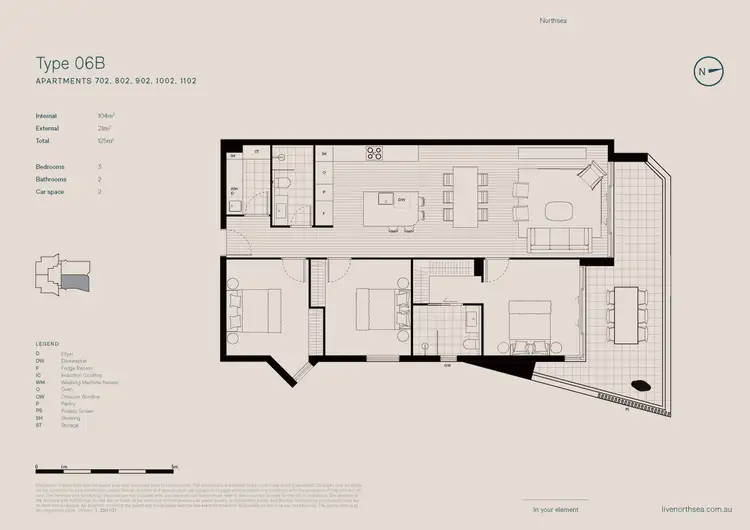 Floorplan of Homely apartment listing, Level 11/1102/15-19 Crown Street, Wollongong NSW 2500