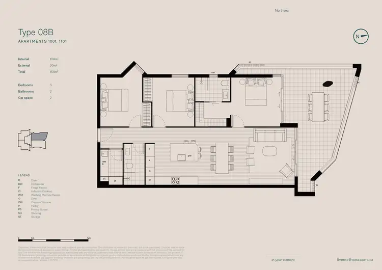 Floorplan of Homely apartment listing, Level 10/1001/15-19 Crown Street, Wollongong NSW 2500