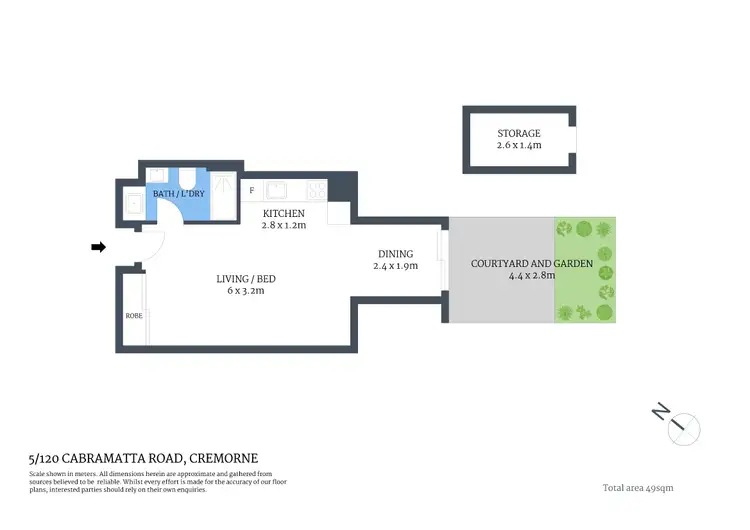 Floorplan of Homely studio listing, 5/120 Cabramatta Road, Cremorne NSW 2090