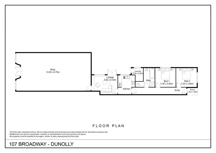 Floorplan of Homely house listing, 107 Broadway, Dunolly VIC 3472