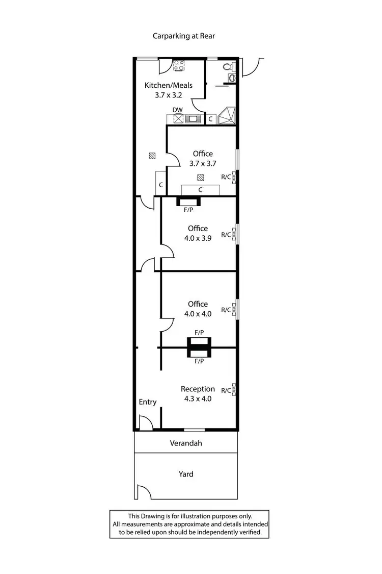 Floorplan of Homely semi-detached listing, 2/3 Byron Street, Glenelg SA 5045