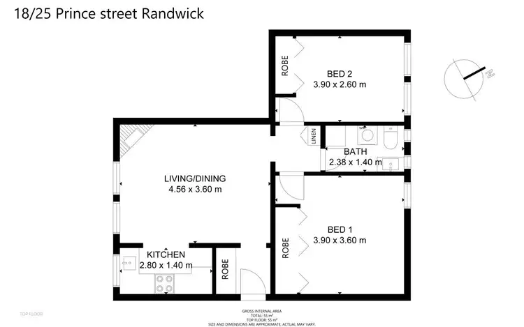 Floorplan of Homely apartment listing, 18/25 Prince Street, Randwick NSW 2031