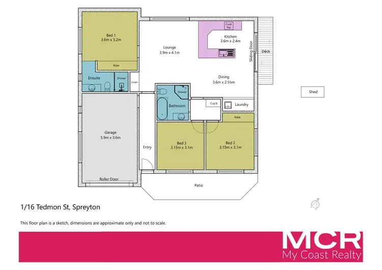 Floorplan of Homely unit listing, 1/16 Tedmon Street, Spreyton TAS 7310