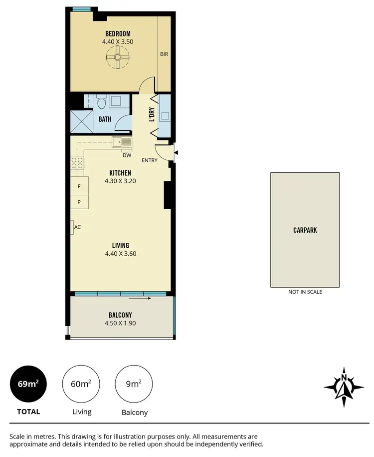 Floorplan of Homely apartment listing, 1308/102 Waymouth Street, Adelaide SA 5000