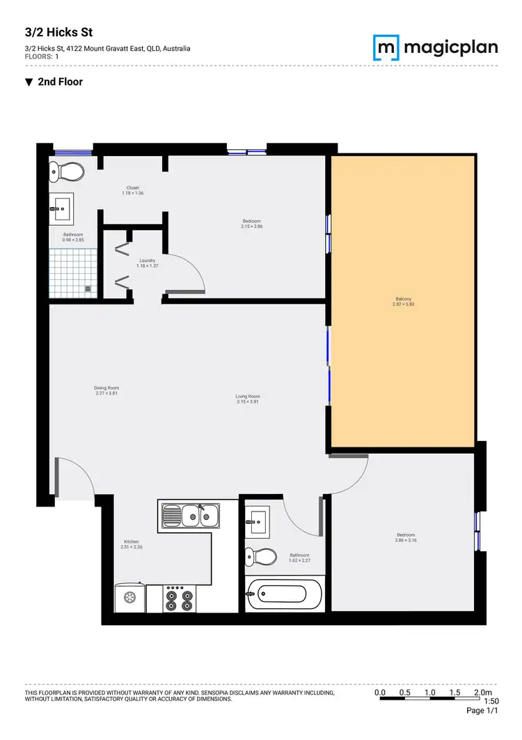 Floorplan of Homely unit listing, 3/2 Hicks Street, Mount Gravatt East QLD 4122