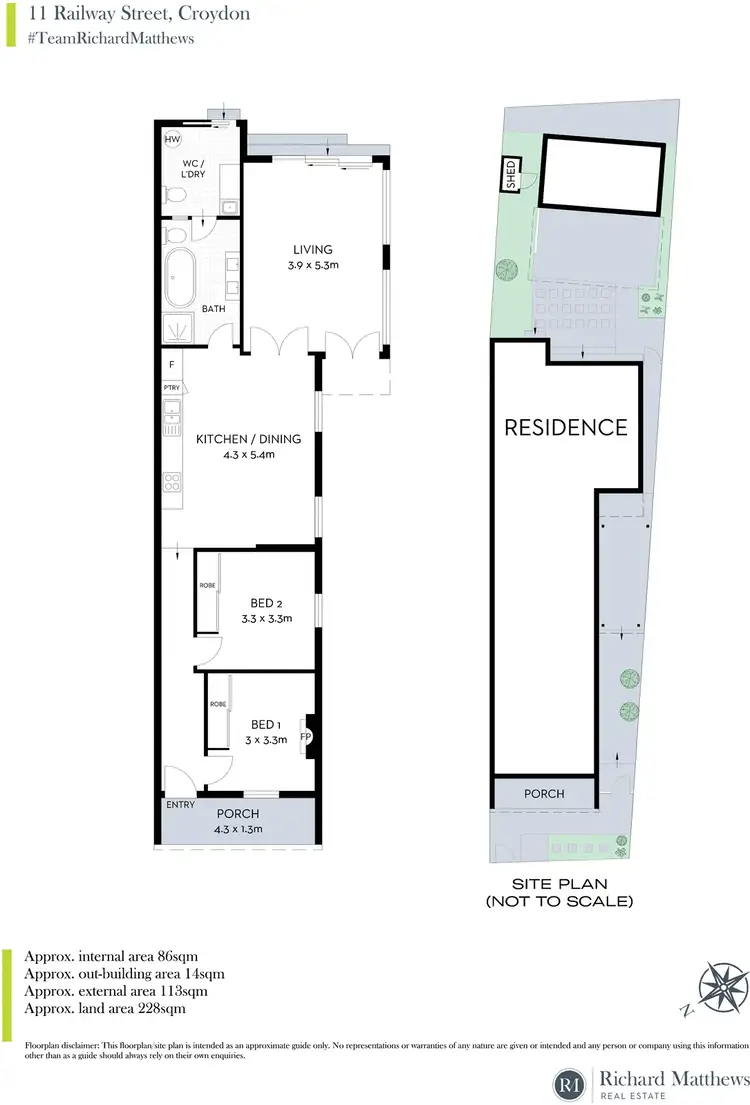 Floorplan of Homely semi-detached listing, 11 Railway Street, Croydon NSW 2132