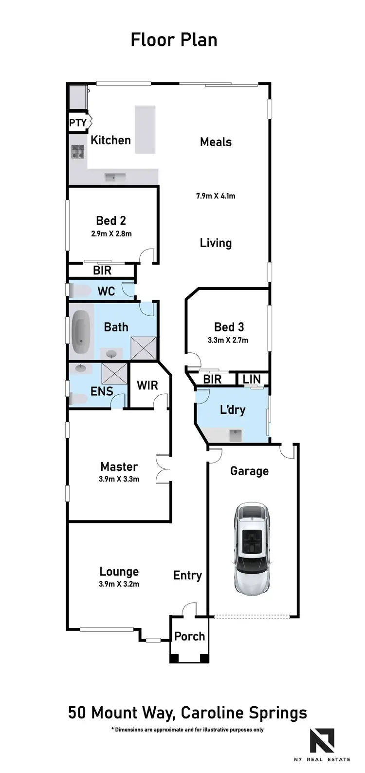 Floorplan of Homely house listing, 50 Mount Way, Caroline Springs VIC 3023