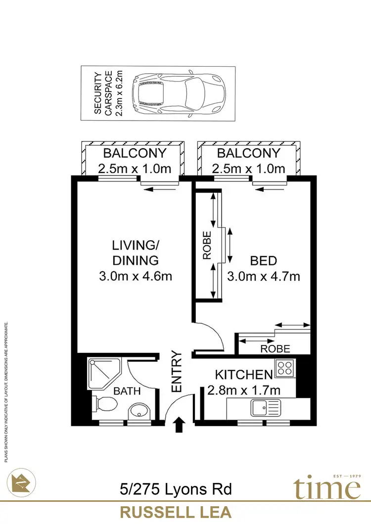 Floorplan of Homely apartment listing, 5/275-283 Lyons Road, Russell Lea NSW 2046
