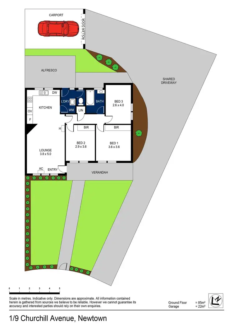 Floorplan of Homely townhouse listing, 1/9 Churchill Avenue, Newtown VIC 3220