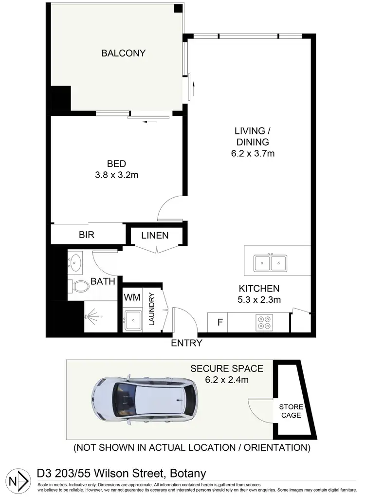 Floorplan of Homely apartment listing, D3203/55 Wilson Street, Botany NSW 2019