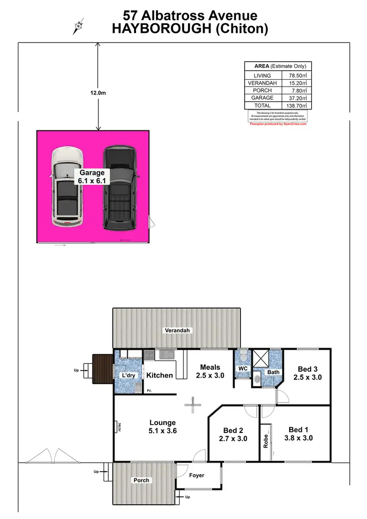 Floorplan of Homely house listing, 57 Albatross Avenue, Chiton SA 5211