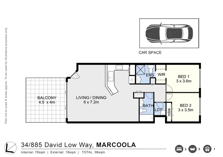 Floorplan of Homely unit listing, 34/885 David Low Way, Marcoola QLD 4564