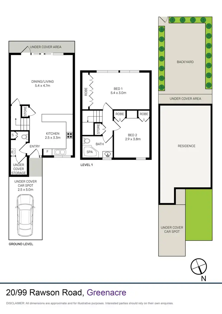 Floorplan of Homely townhouse listing, 20/99 Rawson Road, Greenacre NSW 2190