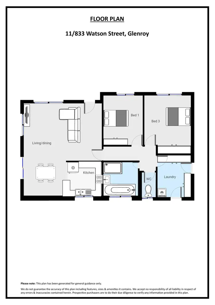 Floorplan of Homely townhouse listing, 11/833 Watson Street, Glenroy NSW 2640