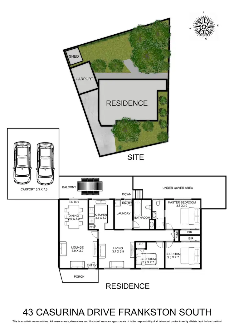 Floorplan of Homely house listing, 43 Casuarina Drive, Frankston South VIC 3199