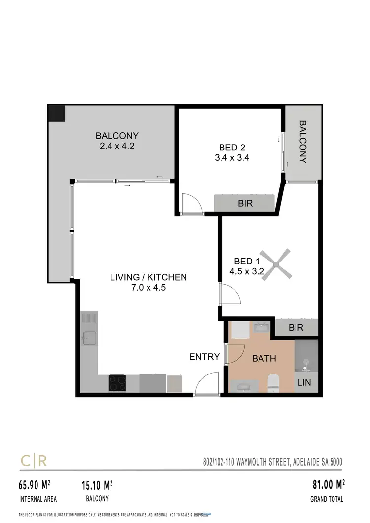 Floorplan of Homely apartment listing, 802/102 Waymouth Street, Adelaide SA 5000