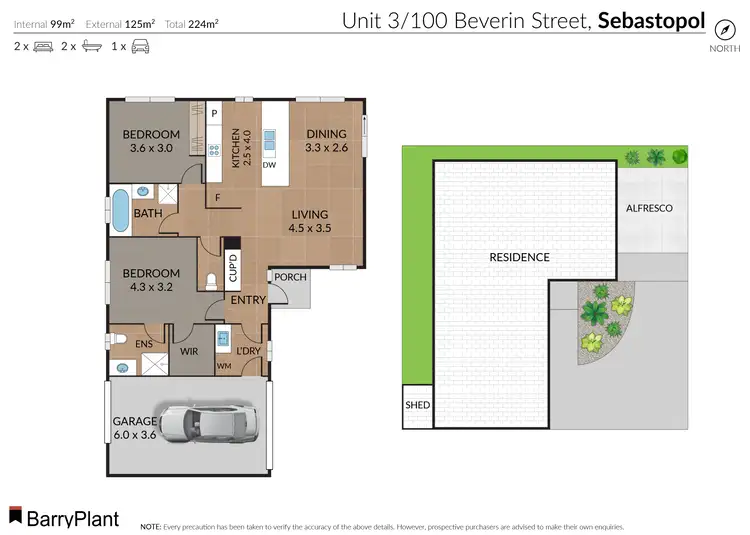 Floorplan of Homely townhouse listing, 3/100a Beverin Street, Sebastopol VIC 3356