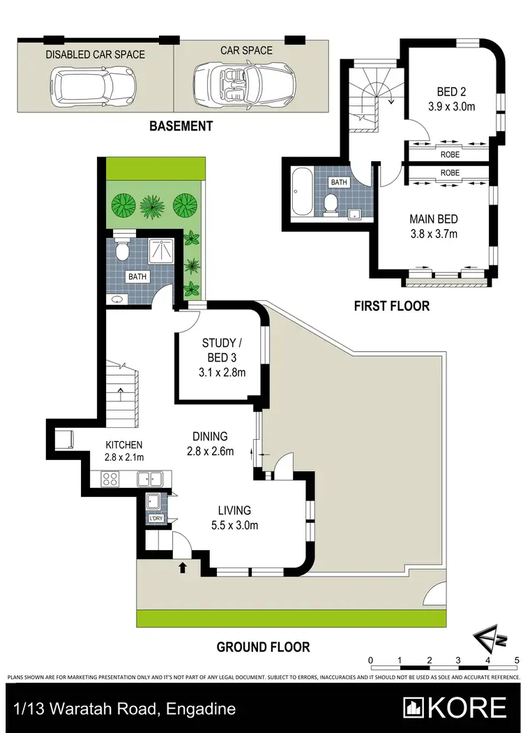 Floorplan of Homely townhouse listing, 1/13 Waratah Road, Engadine NSW 2233