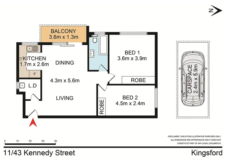 Floorplan of Homely unit listing, 11/43 Kennedy Street, Kingsford NSW 2032