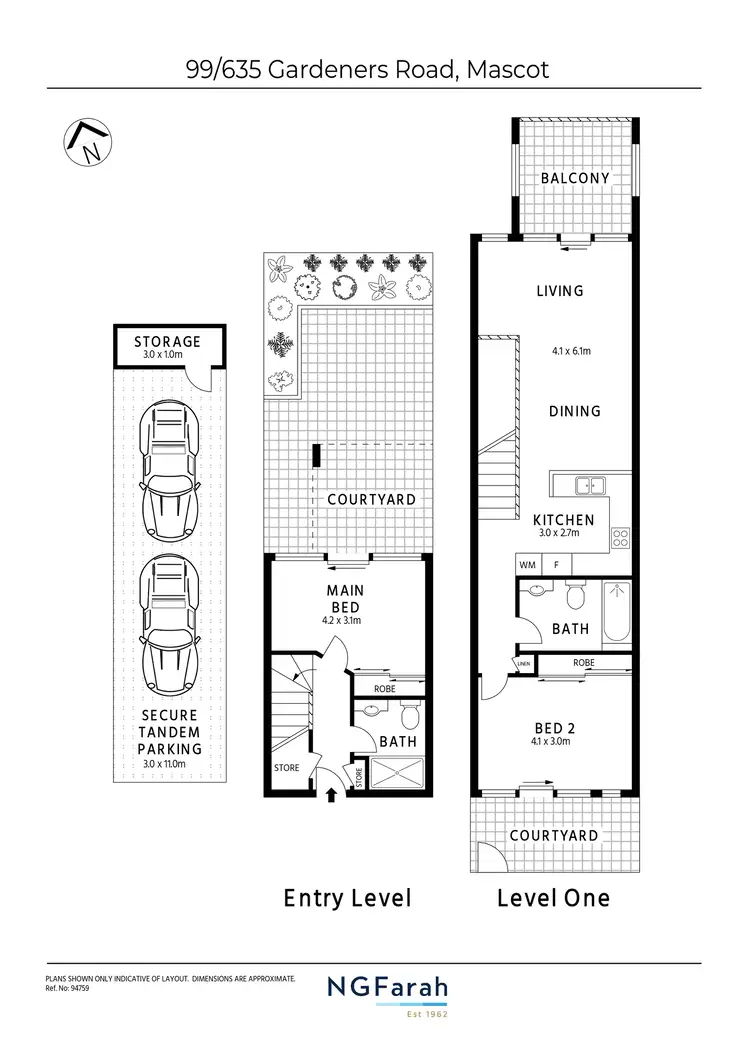 Floorplan of Homely apartment listing, 99/635 Gardeners Road, Mascot NSW 2020