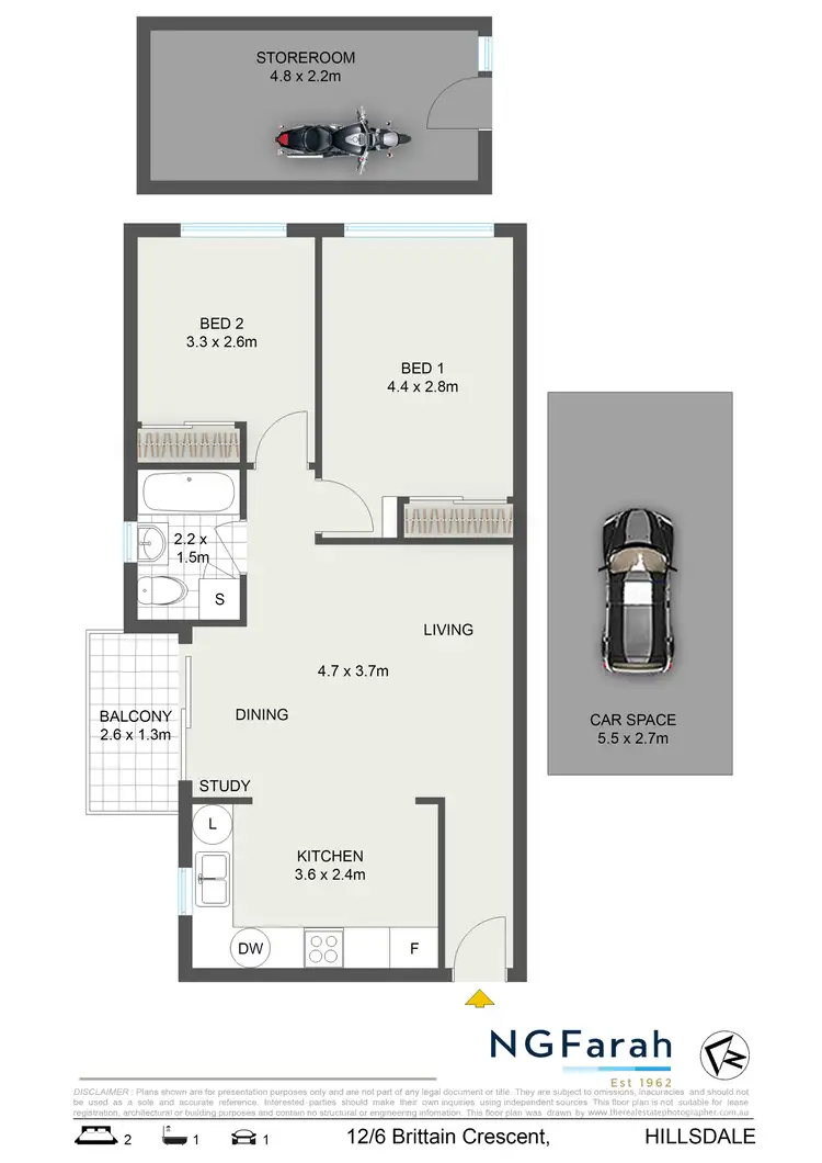 Floorplan of Homely apartment listing, 12/6 Brittain Crescent, Hillsdale NSW 2036