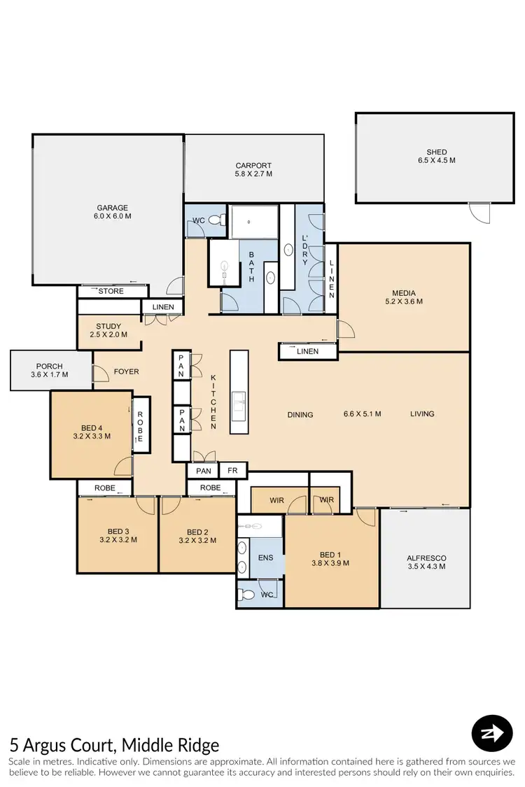 Floorplan of Homely house listing, 5 Argus Court, Middle Ridge QLD 4350