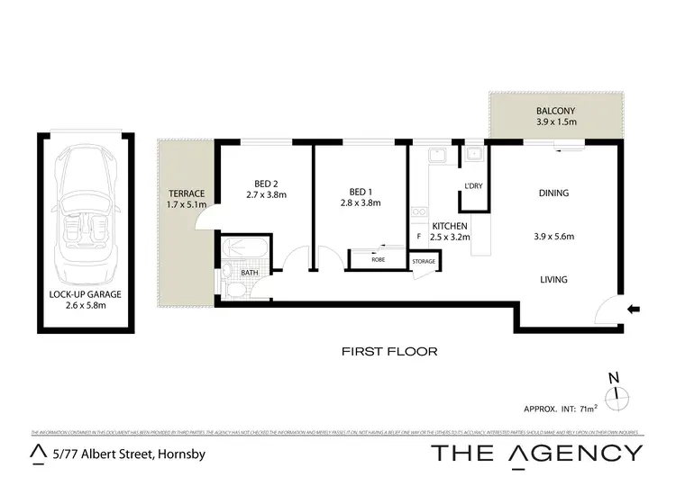 Floorplan of Homely unit listing, 5/77 Albert Street, Hornsby NSW 2077