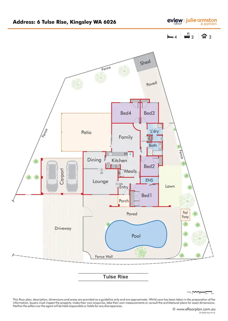 Floorplan of Homely house listing, 6 Tulse Rise, Kingsley WA 6026