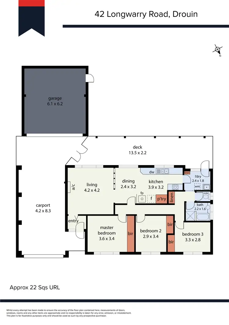 Floorplan of Homely house listing, 42 Longwarry Road, Drouin VIC 3818