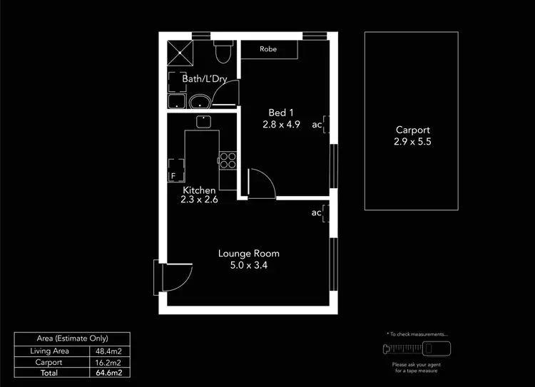 Floorplan of Homely unit listing, 6/186 Jeffcott Street, North Adelaide SA 5006