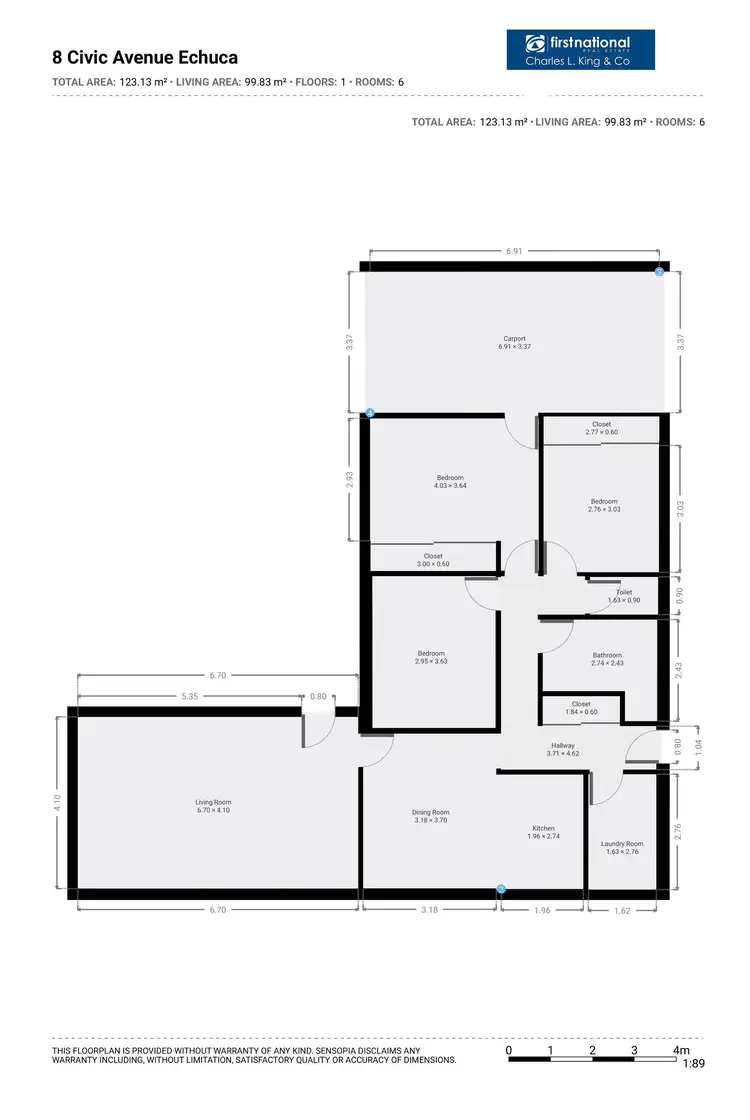 Floorplan of Homely house listing, 8 Civic Avenue, Echuca VIC 3564
