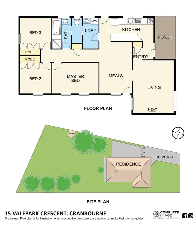 Floorplan of Homely house listing, 15 Valepark Crescent, Cranbourne VIC 3977