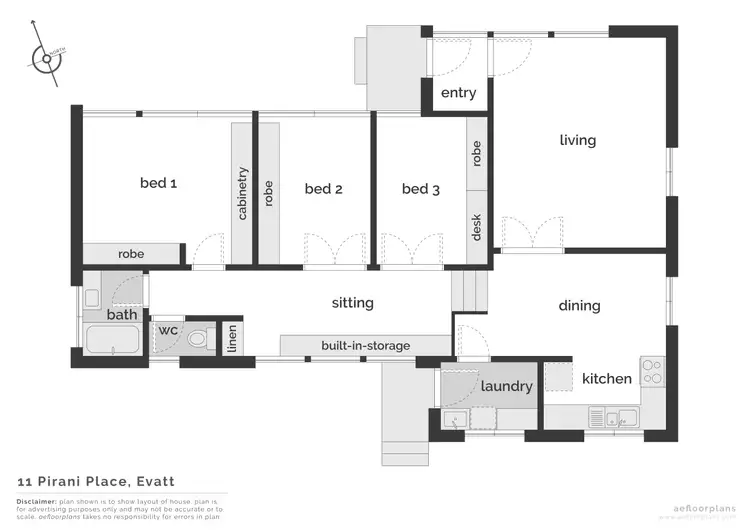 Floorplan of Homely house listing, 11 Pirani Place, Evatt ACT 2617