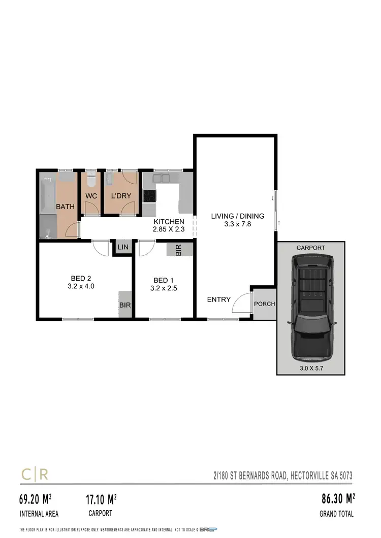 Floorplan of Homely unit listing, 2/180 St Bernards Road, Hectorville SA 5073