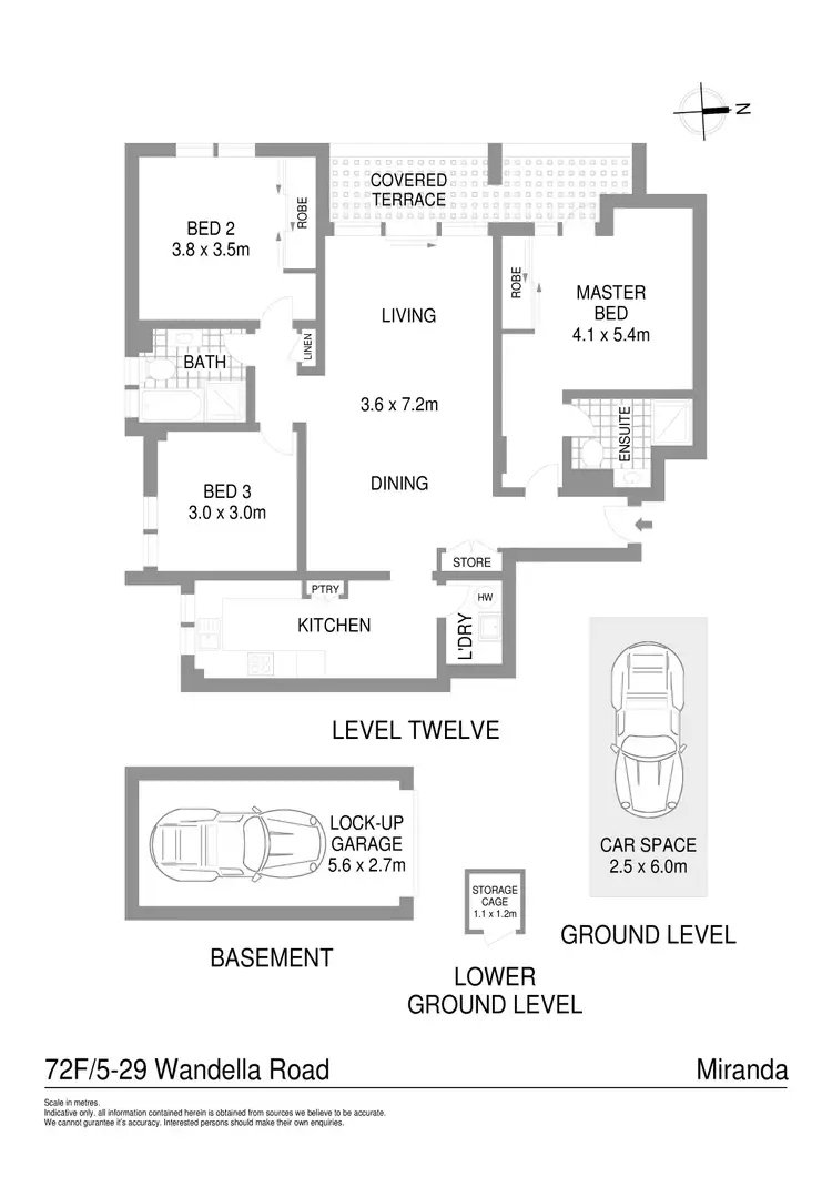 Floorplan of Homely unit listing, 72F/5-29 Wandella Road, Miranda NSW 2228